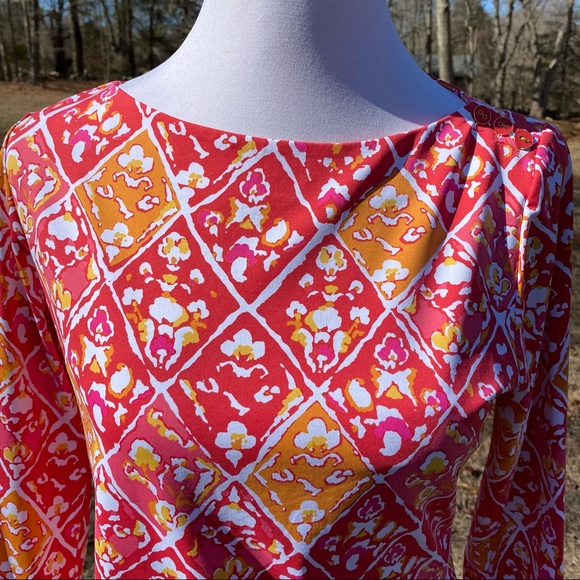 J. McLaughlin Pink and Orange Patterned Top - Picture 2 of 10